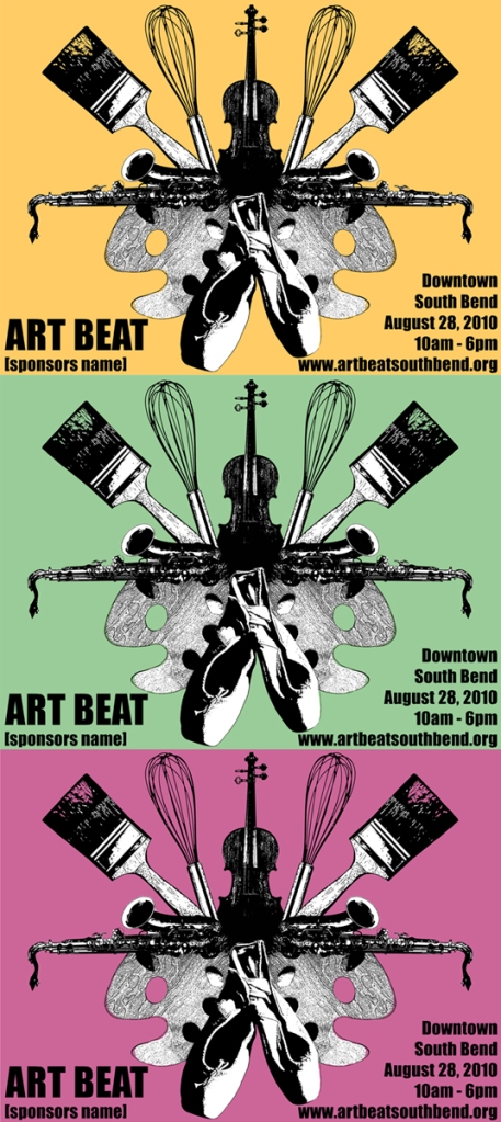 Art Beat Poster of 3 color prints